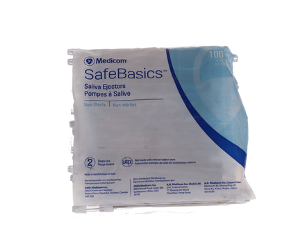 Medicom: Saliva Ejectors 1050/cs Clear w/ White - 701