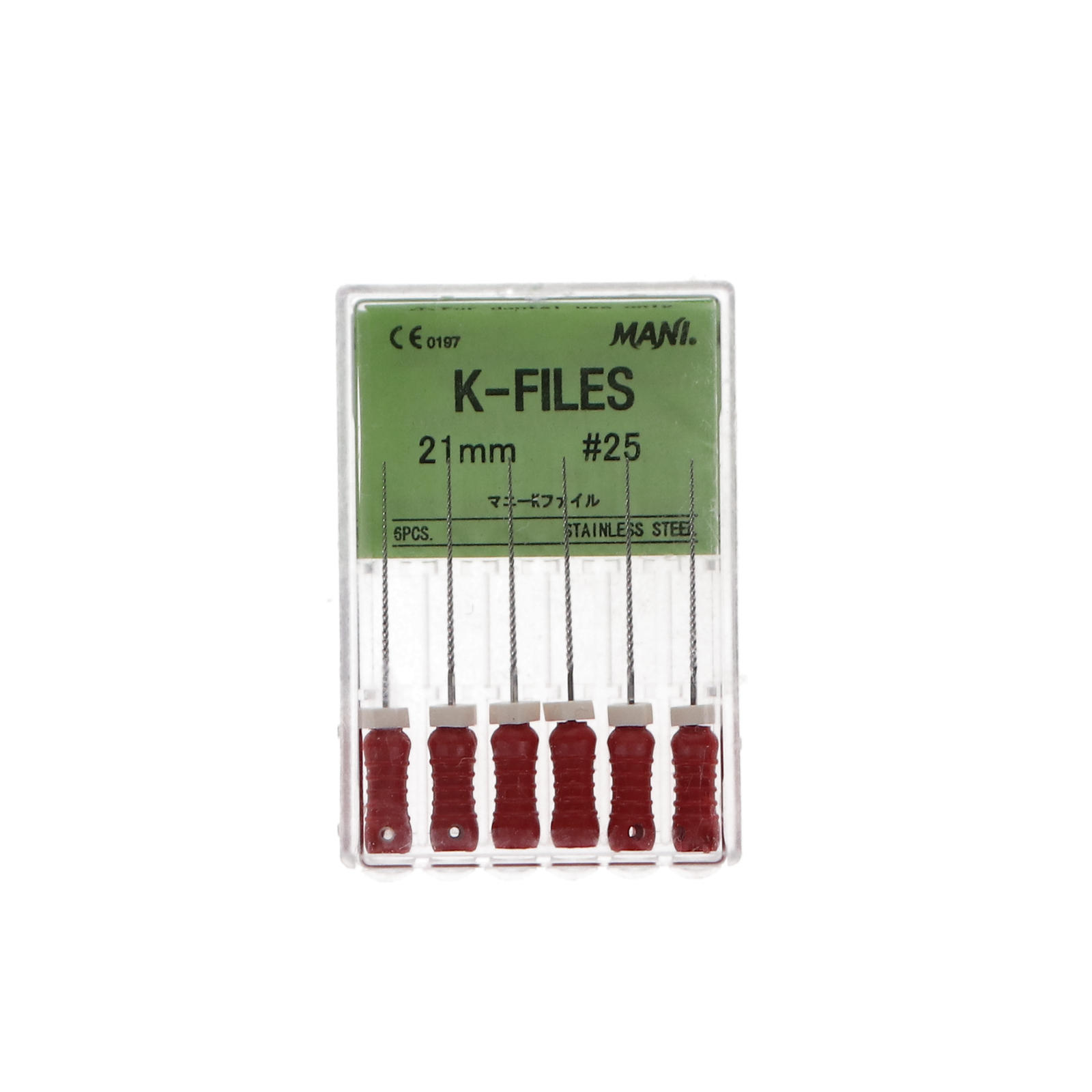 K-File, Stainless Steel, 21 mm, # 25, Red, 6/Pk, MK2125