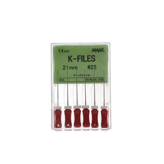 K-File, Stainless Steel, 21 mm, # 25, Red, 6/Pk, MK2125