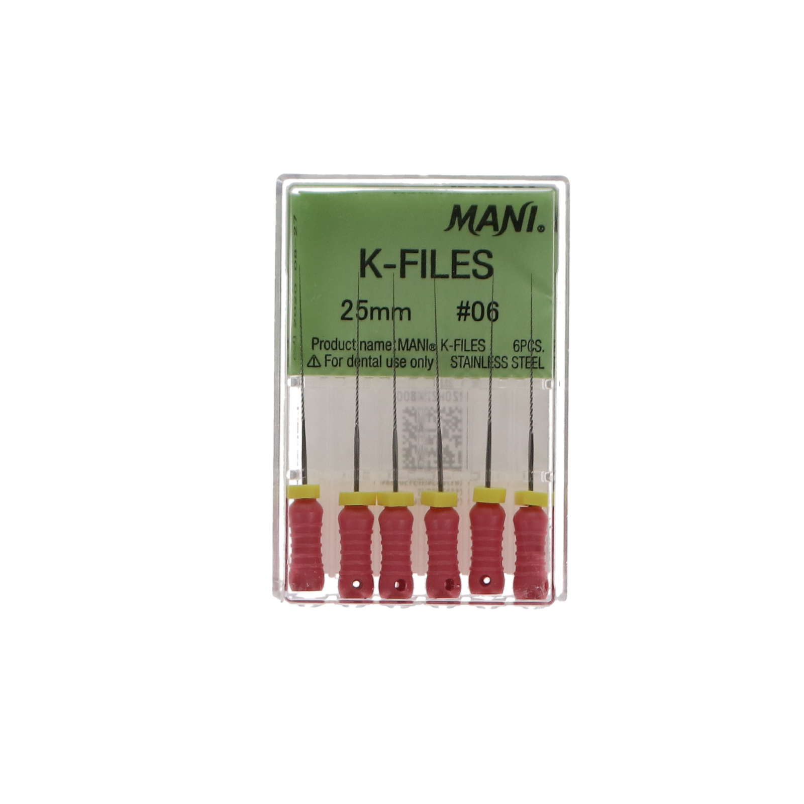 K-File, Stainless Steel, 25 mm, # 06, Pink, 6/Pk, MK2506