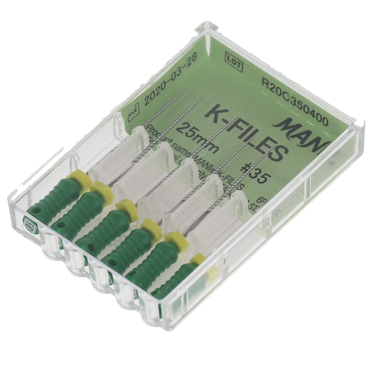 K-File, Stainless Steel, 25 mm, # 35, Green, 6/Pk, MK2535