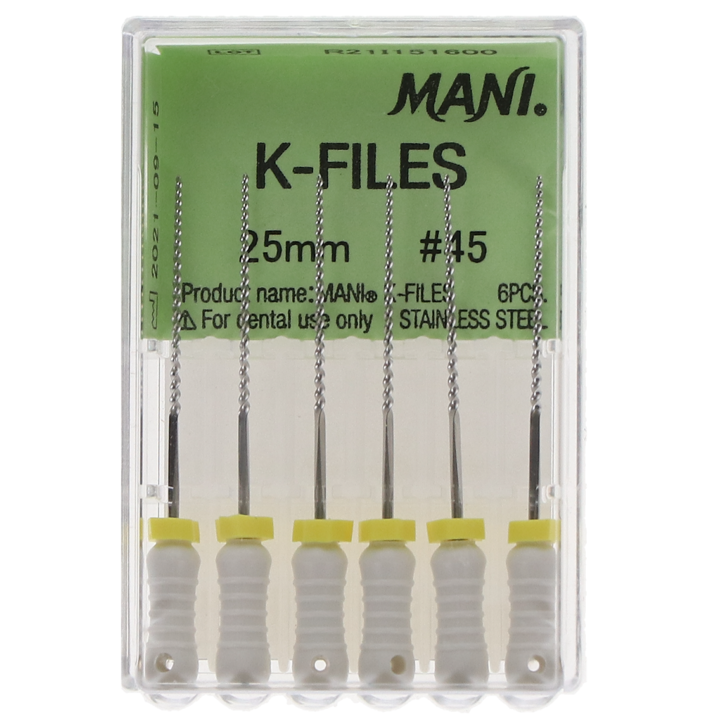 K-File, Stainless Steel, 25 mm, # 45, White, 6/Pk, MK2545