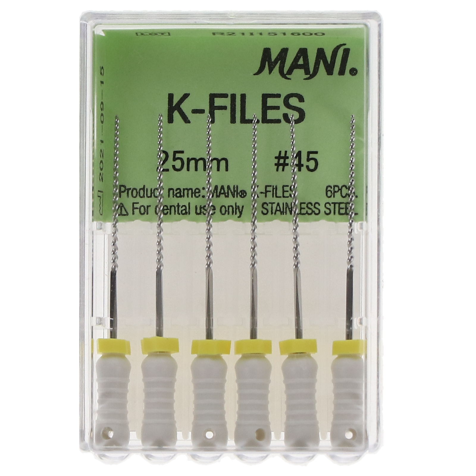 K-File, Stainless Steel, 25 mm, # 45, White, 6/Pk, MK2545