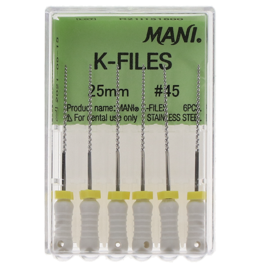 K-File, Stainless Steel, 25 mm, # 45, White, 6/Pk, MK2545