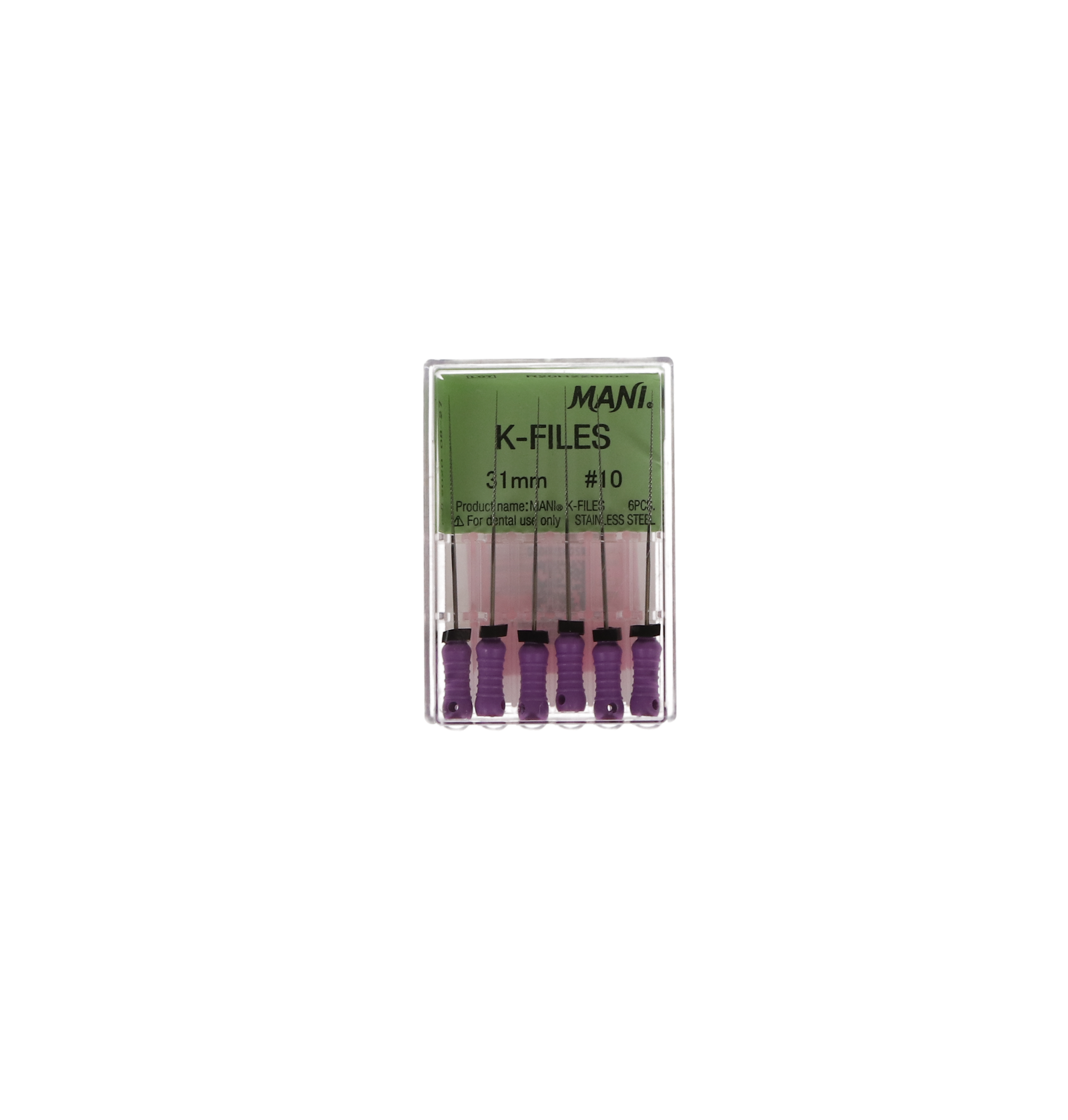K-File, Stainless Steel, 31 mm, # 10, Purple, 6/Pk, MK3110