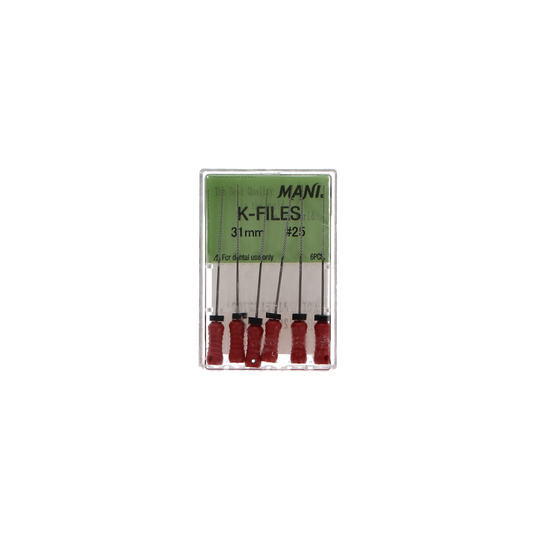 K-File, Stainless Steel, 31 mm, # 25, Red, 6/Pk, MK3125