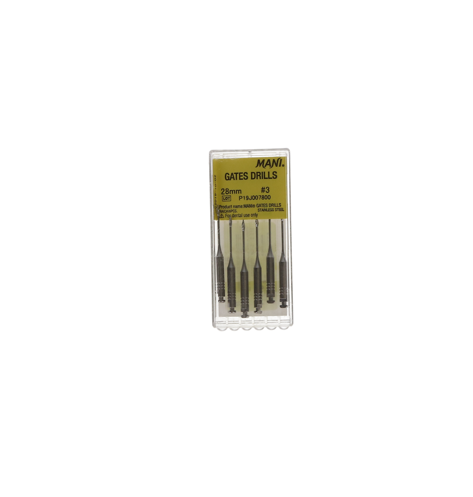 Stainless-Steel Gates Glidden Drills, RA, 28 mm, # 3, Short, 6/Pk, EN-GG283