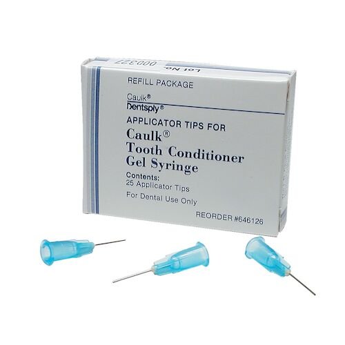 Caulk® Tooth Conditioner Gel Syringe Refill Applicator Tips – Blue, 25/Pkg