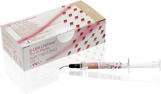 GC America G-CEM Link Force Adhesive Resin Cement – Try-In Paste, 1.5 g Syringe Refills - Opaque