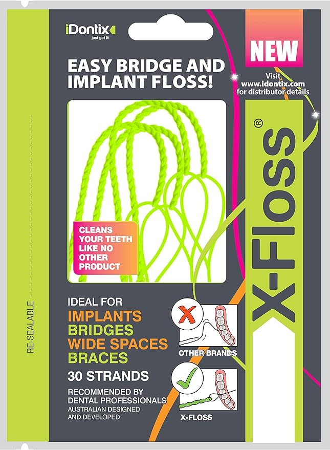 iDontix X-Floss Easy Braces-Bridge and Implant Floss 30 Stands/Pk