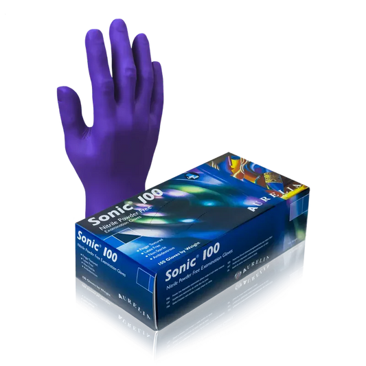 Aurelia: Sonic 100 Nitrile Examination Powder Free X-Small Gloves 100/Box - 9377B5