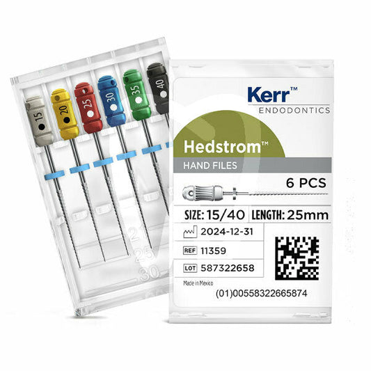 Kerr Hedstrom Hand Files Asst 15-40/45-80 25mm H-Files - 45/80 Asst 25mm