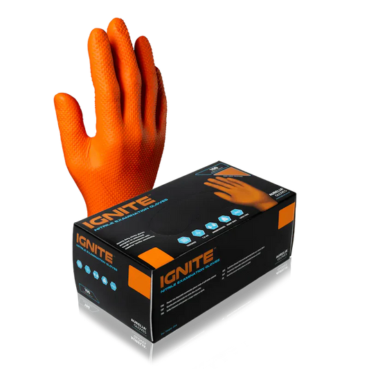 Aurelia: Ignite nitrile gloves orange extra large 100/Bx  - 97889