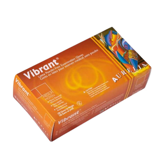 Aurelia: Vibrant 100/Box Latex Powder Free X-Small Gloves - 98225