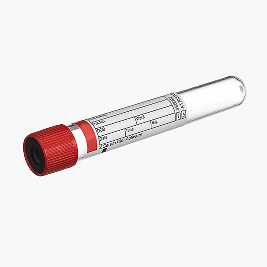 VACUETTE® Blood Collection Tube, CAT Serum Clot Activator, Non-Ridged, Red Cap - 6 mL - 13 x 100 mm - black ring - Box of 50