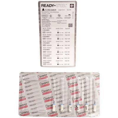 READY•STEEL™ K-Reamer Files – Stainless Steel, 6/Pkg, Length 21 mm, Size 15 White