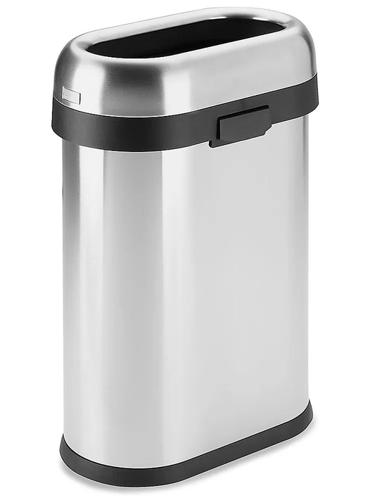 Simplehuman® Open Top Stainless Steel Trash Can - Slim, 13 Gallon, H-3621