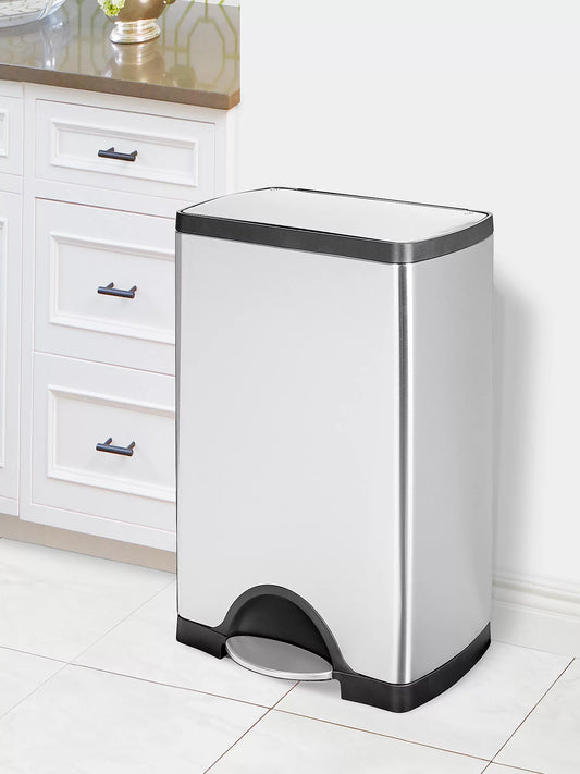 simplehuman® Step-On Stainless Steel Trash Can - Rectangular, 10 Gallon, H-3623