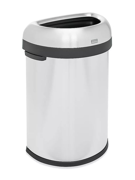 Simplehuman® Open Top Stainless Steel Trash Can - Half-Round, 21 Gallon, H-8672