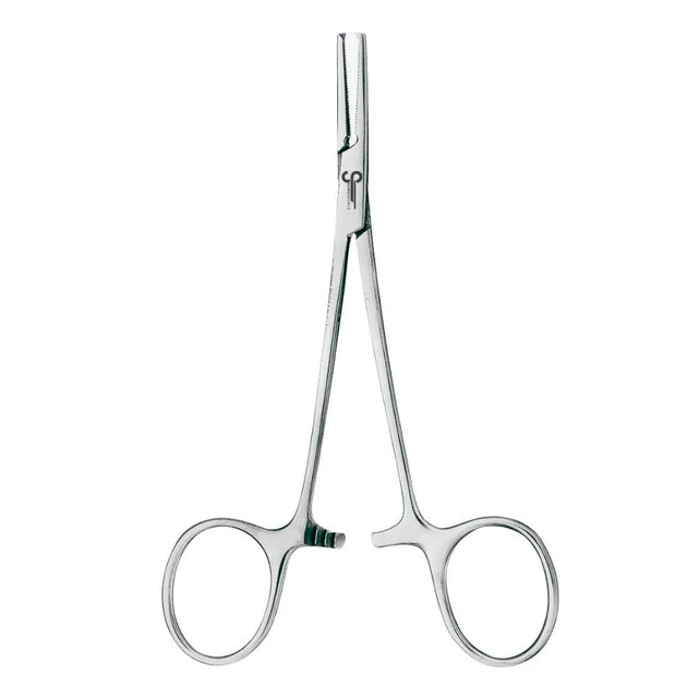 1x2 Hemostat Straight 14cm, Kocher-Pattern Toothed Locking Forceps for Dense Tissue - SurgiWorld HS115