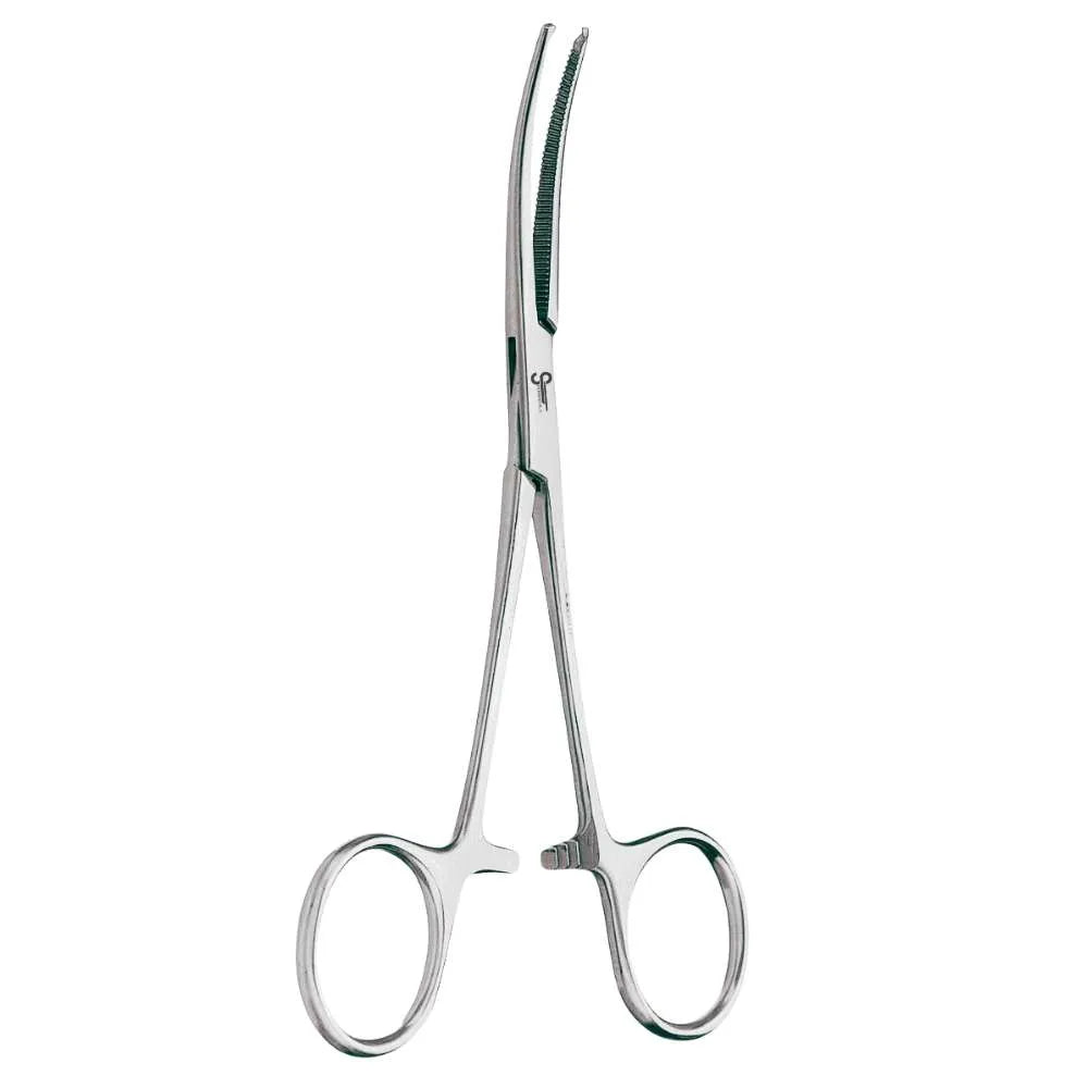 Kocher Hemostat Curved 14cm, 1x2 Toothed Locking Forceps for Dense Tissue and Large Vessels - SurgiWorld HS121
