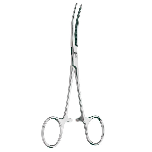 Kocher Hemostat Curved 14cm, 1x2 Toothed Locking Forceps for Dense Tissue and Large Vessels - SurgiWorld HS121