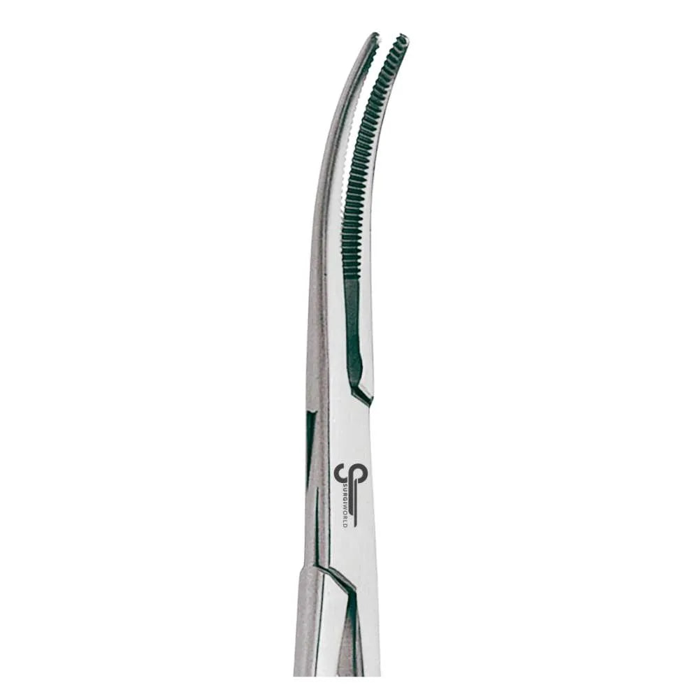 Kelly-Rankin Hemostat Curved 16cm, Extended Half-Serrated Locking Forceps - SurgiWorld HS122