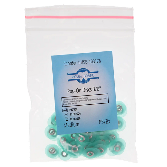 HSB Sof-Lex Type Pop-On polishing discs 3/8" Medium Dark Blue 85/Pk