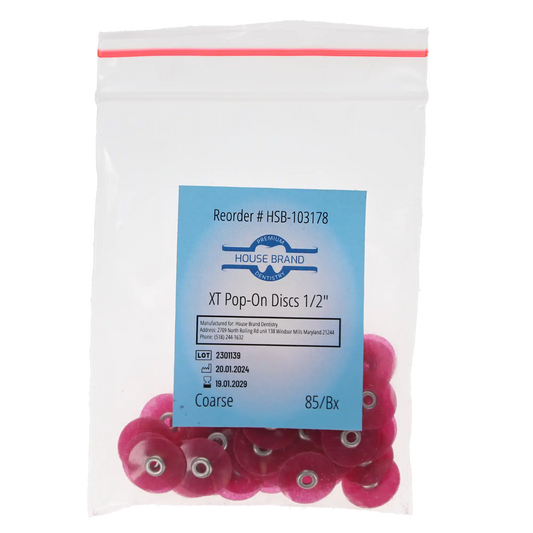HSB Sof-Lex XT Type Pop-On polishing discs 1/2" Coarse Dark Pink 85/Pk