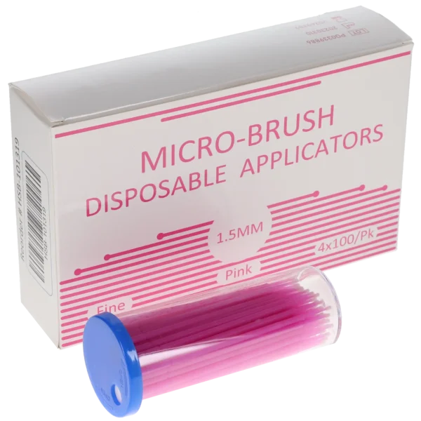 HSB-Micro-Brush Disposable Applicators, Fine, Pink, 4 x 100/Pk, HSB-101319
