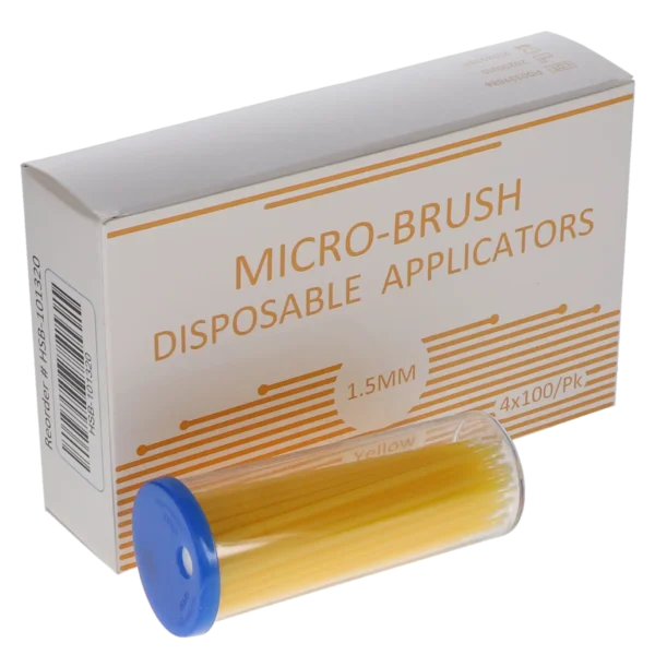 HSB - Micro-Brush Disposable Applicators, Fine, Yellow, 4 x 100/Pk, HSB-101320