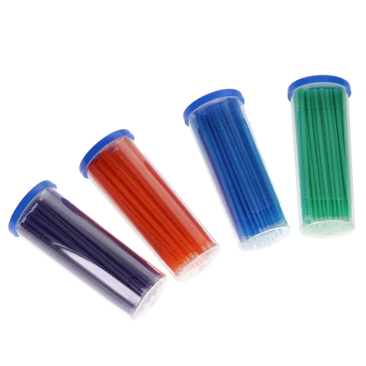 HSB-Micro-Brush Disposable Applicators, Regular, Assorted, Blue/Geen/Orange/Purple, 4 x 100/Pk - HSB-101322