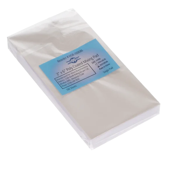 HSB 3" x 6" Poly Coated Mixing Pad 100 Sheets Single Pad (100686)