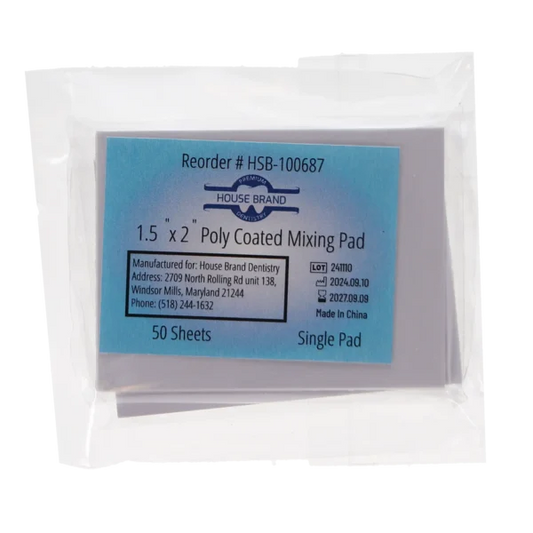 HSB 1.5" x 2" Poly Coated Mixing Pad 50 Sheets Single Pad (100687)