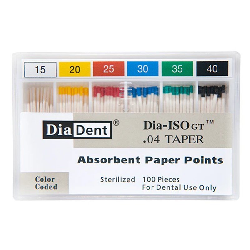 Dia-ISO GT™ Absorbent Paper Points – 0.04 Taper, ISO-GT, 100/Pkg, Size # 15/40