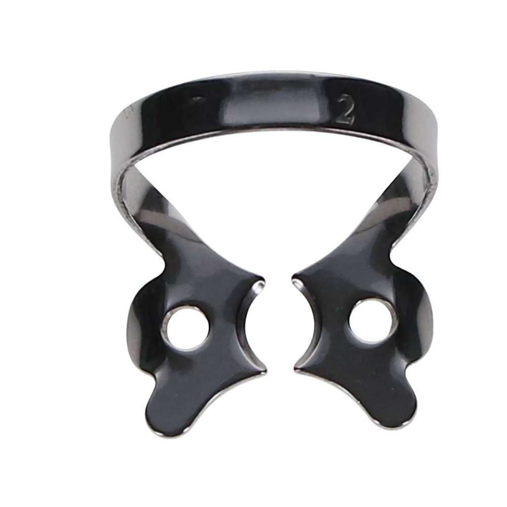 Rubber Dam Clamp #2, Winged Premolar, Black Matte - SurgiWorld RDC2