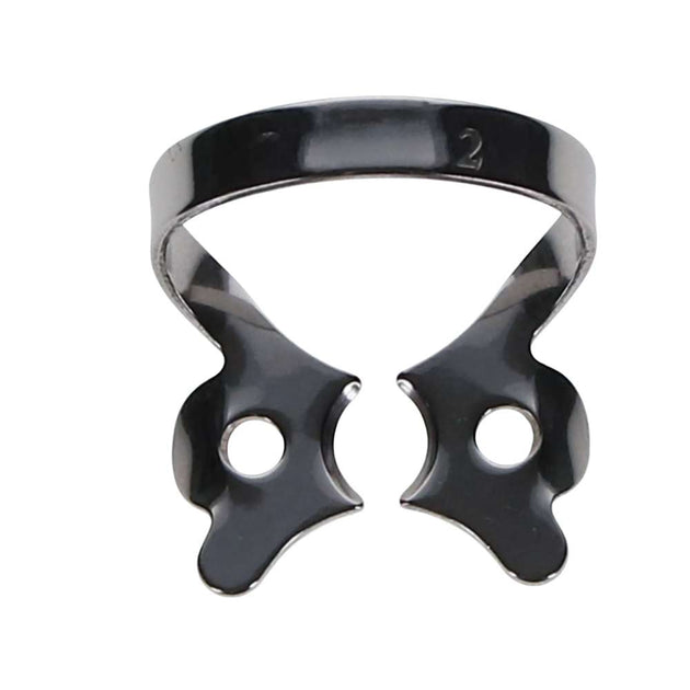 Rubber Dam Clamp #2, Winged Premolar, Black Matte - SurgiWorld RDC2