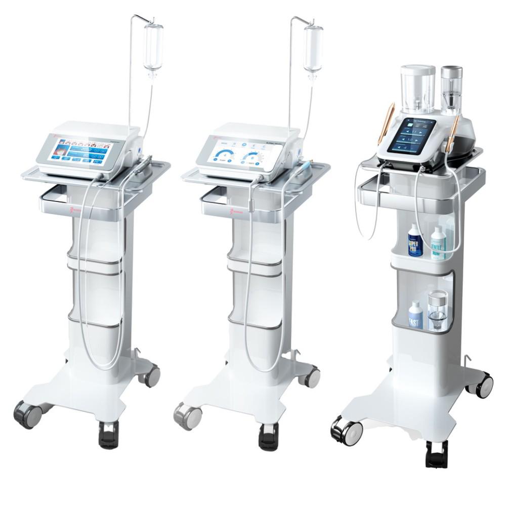 Woodpecker TC-6 dental equipment cart shown with different clinical workstation configurations