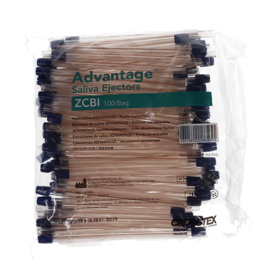 Crosstex: Advantage Saliva Ejectors Clear / Blue 1000/cs - ZCBI