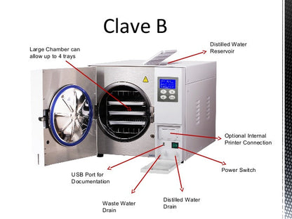 Flight Autoclave Clave B - Class B autoclave, Vacuum full automatic autoclave 4/Trays