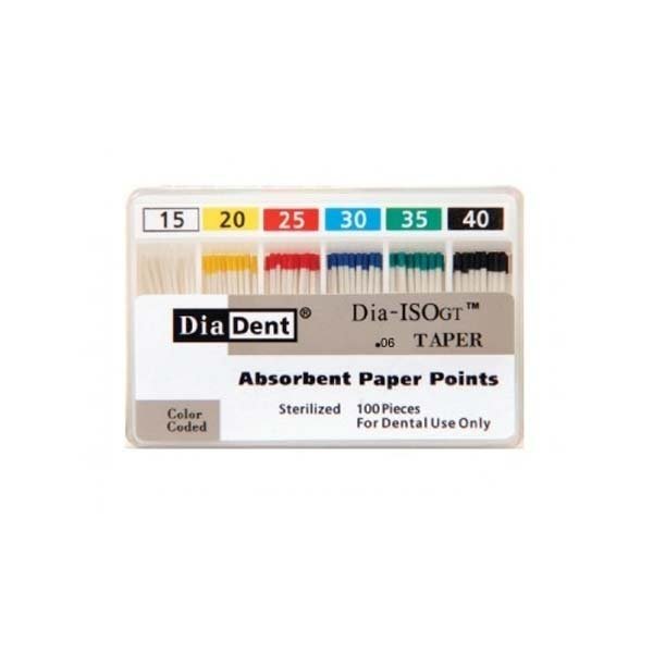 Dia-ISO GT™ Absorbent Paper Points – 0.06 Taper, ISO-GT, 100/Pkg, Size # 90/140