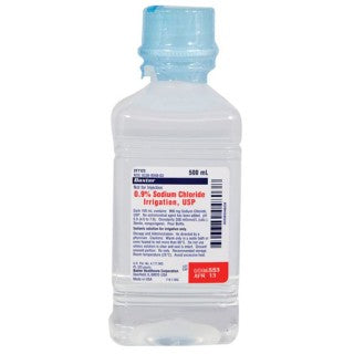 Saline Irrigation Solution NACL 0.9% Sodium Chloride, 500/ml JF7123-JF7633P Baxter