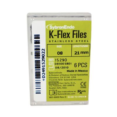 KFiles (KFlex) 30mm Stainless Steel HAnd Files 6/Pk -SybronEndo - 6