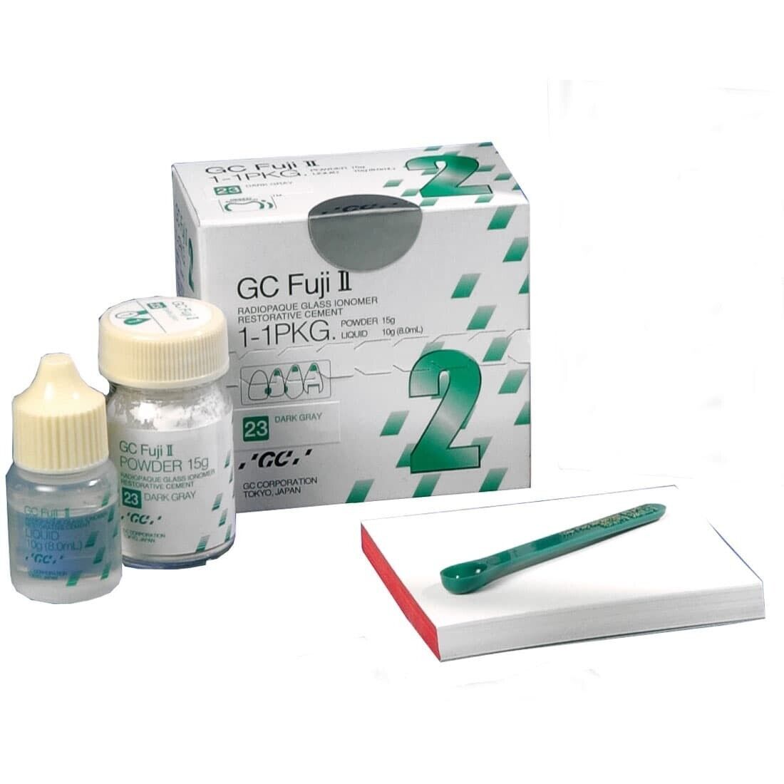 Fuji II, GIC Self Cure Powder/Liquid Kit, Shade #21 (Pale Yellow) Glass Ionomer Cement #000101