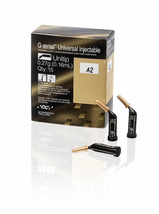 GC America G-aenial™ Universal Injectable Composite Unitips – 0.16 ml, 15/Pkg, Shade A4