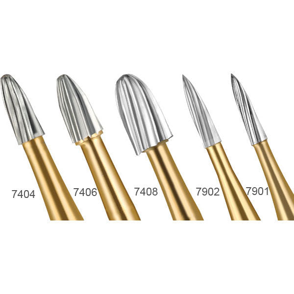 Trimming& Finishing Gold Carbide Burs 12 Blades  , 25/Pk