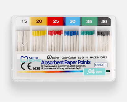 Meta BioMed .04 Tapered Paper Points 60/PK - .04 Asst 15-40
