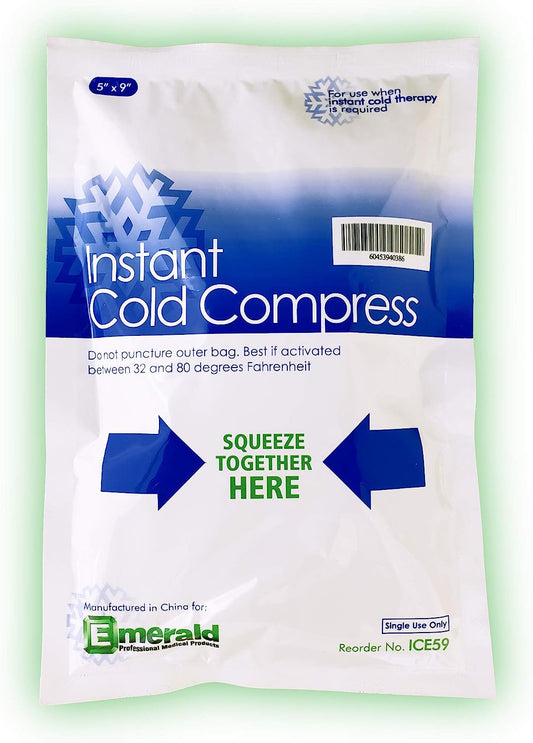 Instant Cold Compress Ice Pack 5"x9" ,24/Pack