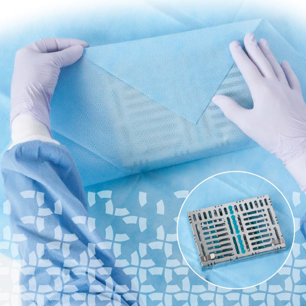 Halyard H100 , SMMS Sequential Sterilization Wrap Sheets Autoclave 1000/Case - 12"x12" 1000/Case