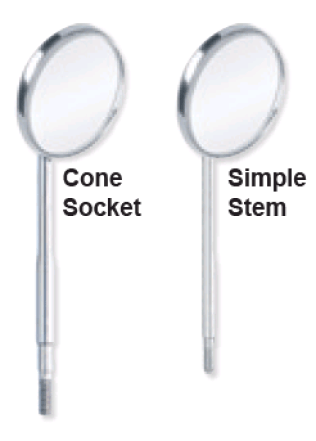 J&J- Chrome Mouth Mirror Head Cone Socket -Simple Stem , 12/Box - #4 Cone Socket 12/Pk